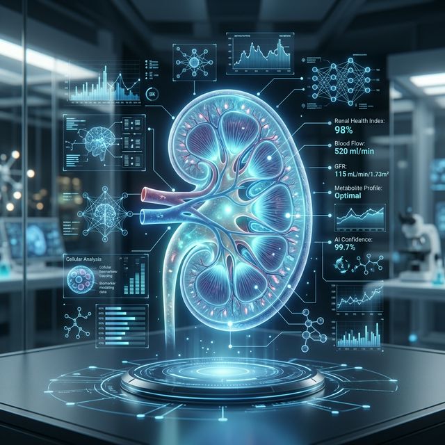 Visualização tecnológica da função renal e diagnóstico em 2026