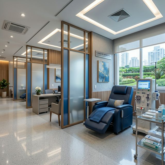 Centro nefrológico de alta tecnologia em São Caetano do Sul, com design contemporâneo e foco no paciente.